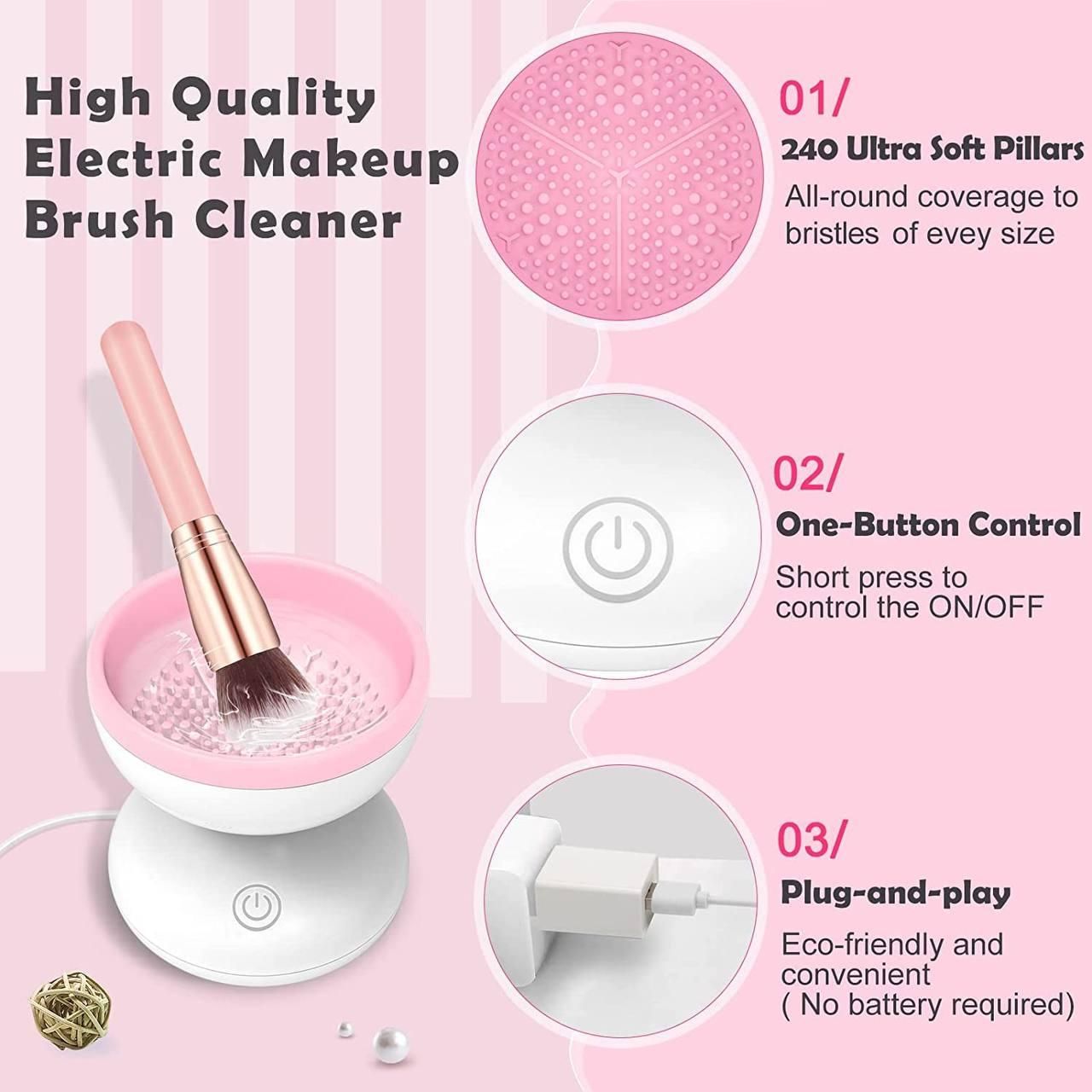 2 In 1 Wash & Dry Electric Makeup Brush Cleaner